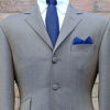 3 Button Tonic Suit - Gold & Blue Mohair - Wool Blend