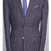 2 Button Suit - Dark Blue Chalk Stripe - All Wool Two Piece