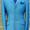 3 Button Tonic Suit - Green & Blue Mohair - Wool Blend