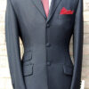 3 Button Mohair Suit - Black 3-Ply Kid Mohair - Wool Blend