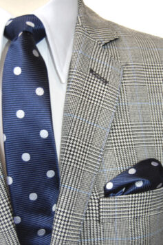 Slim Silk Tie - Navy & White Polka Dot