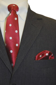 Slim Silk Tie - Red & White Polka Dot