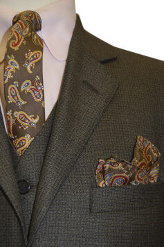 Slim Silk Tie - Brown & Tan Paisley