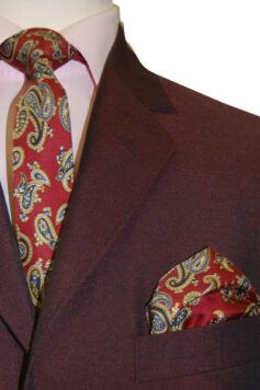 Slim Silk Tie - Red & Blue Paisley