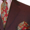 Silk Handkerchief - Red & Blue Paisley - 100% Silk