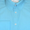 Tab Collar Shirt - Poplin Plain Turquoise - 100% Cotton