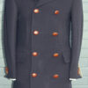 Overcoat - Three Quarter Length Navy All Wool P-Coat with Real Leather Football Buttons