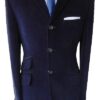 3 Button Velvet Jacket - Navy Blue - 100% Cotton