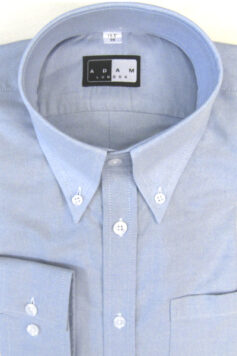 Button Down Collar Shirt - Sky Blue Oxford - Single 2 Button Cuffs - 75% Cotton 25% Polyester