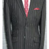 2 Button Suit - Very Dark Charcoal Chalk Stripe - All Wool Two Piece