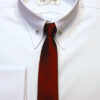 Pin Through Collar Shirt - Plain White Poplin - Double Cuff -  (Pin included)
