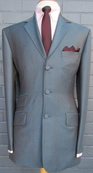 3 Button Mohair Suit - Aqua/Ginger Tonic 65% Superfine Wool 20% Polyester 15% Kid Mohair