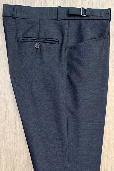 Trousers - Mid Navy - 60% W00l 30% Polyester 10% Kid Mohair