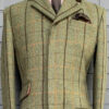 Green/Tan Check - 1960’s Style Overcoat in 100% Wool with matching Velvet Collar