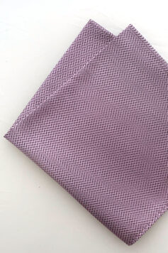 Silk Handkerchief - Light Lilac Herringbone - 100% Woven Silk