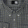 Button Down Collar Shirt - Brown/Blue/Black Double Gingham Shirt - Single 2 Button Cuffs - 100% Cotton