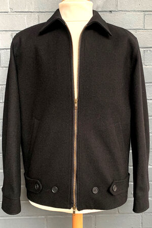 Black Watch Lined, Zip Front Jacket, Button Cuff, Side Adjusters in All Wool