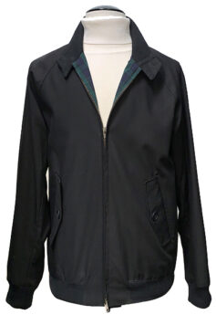 60’s Harrington Style Cotton and Polyester Shower Proof Casual Jacket - Black - with Black Watch Interior