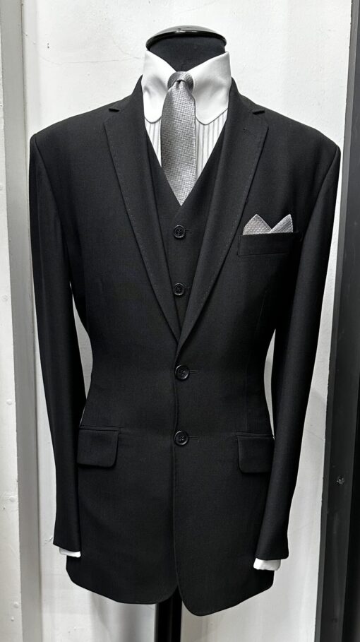 The Black Wool 2 Button City Style Suit