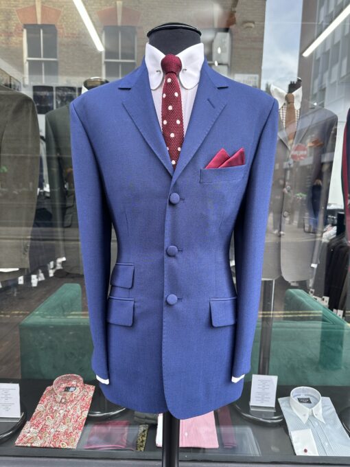 The Electric Blue Kent Style 3 Button Tonic Mohair Suit