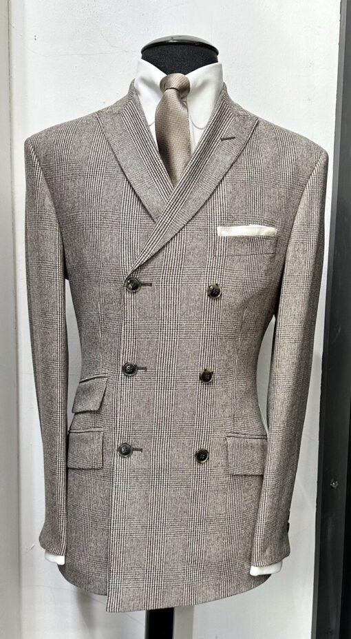 The Cappuccino Prince Of Wales Cashmere Suit