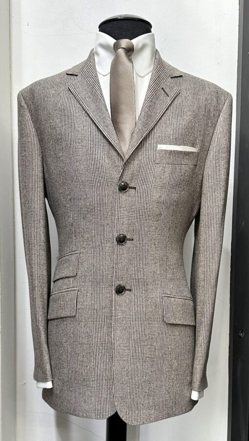 The Cappuccino Prince Of Wales Cashmere Kent Style 3 Button Suit